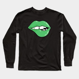 Kinky Green Lips Long Sleeve T-Shirt